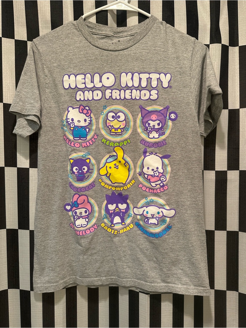 Hello Kitty Grey Tee with Colorful Character Grid